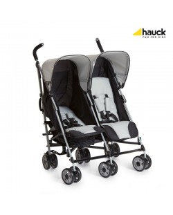 Детска количка за близнаци Hauck - Turbo Duo, Caviar/Stone