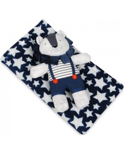 Детско одеяло с плюшена играчка Baby Matex - Carol, Лъвче