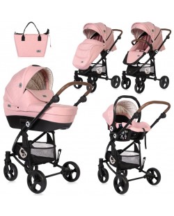 Детска количка Lorelli - Crysta 3в1, Blossom Pink, с чанта