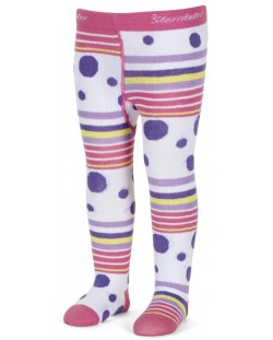 Детски памучен чорапогащник Sterntaler - С фигури, 92 cm, 18-24 месеца