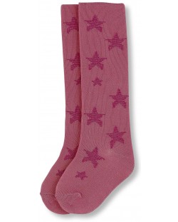 Детски памучен чорапогащник Sterntaler - На звездички,  80 cm, 8-9 месеца, розов