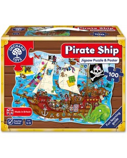 Детски пъзел Orchard Toys - Пиратски кораб, 25 части