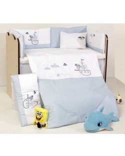 Спален комплект с бродерия Dizain Baby - Пират, 5 части, 60 х 120 cm