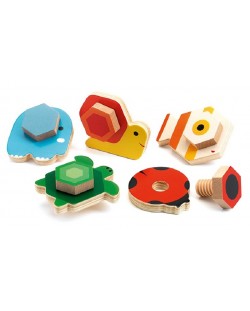 Детска играчка Djeco - Животинки за сглобяване Tourna Basic