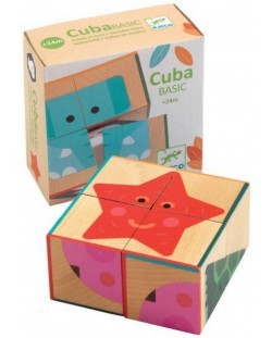 Дървена играчка за сортиране Djeco - Cuba Basic