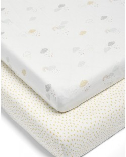 Долен чаршаф с ластик за легло Mamas & Papas - Dream Upon a Cloud, 2 броя, 70x142 cm