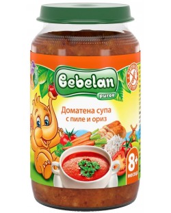 Доматена супа Bebelan Puree - Пиле и ориз, 220 g
