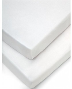 Долен чаршаф с ластик за легло Mamas & Papas - White, 2 броя, 70x142 cm 