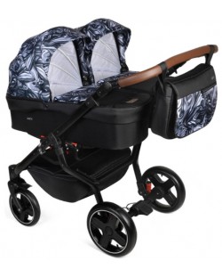 Детска количка за близнаци Dorjan Quick Twin 2в1, черно и синьо