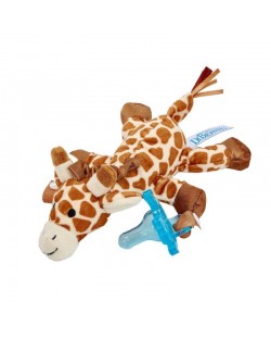 Dr. Brown's Плюшена играчка-държач Жираф със синя силиконова залъгалка