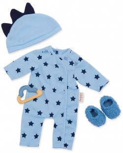 Дрехи за кукла Battat Lulla Baby - Облекло за момче в синьо с обувки