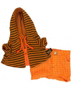  Дрешки за плюшена играчка Budi Basa - Оранжев панталон и суичър за Басик