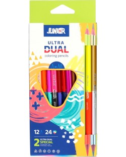 Двувърхи цветни моливи Junior Ultra Dual - 12 броя