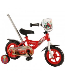 E&L Company Велосипед с родителски контрол и помощни колела, Disney Cars, 10 инча