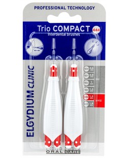 Elgydium Clinic Интердентални четки Trio Compact, ISO 444, 2 броя, червени