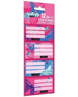 Етикети Lizzy Card Pink Butterfly - 12 броя