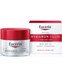 Eucerin Hyaluron-Filler + Volume-Lift Дневен крем, SPF 15, 50 ml