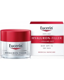 Eucerin Hyaluron-Filler + Volume-Lift Дневен крем за суха кожа, SPF 15, 50 ml