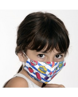 Детска предпазна маска - Fun, двуслойна, с метален стек, 6-12 години