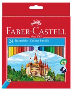 Комплект цветни моливи Faber-Castell - Замък, 24 броя