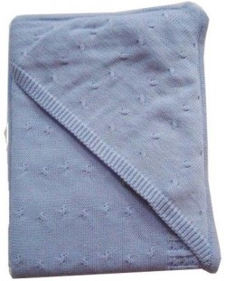 Бебешко одеяло с качулка EKO - Синьо, 90 х 90 cm