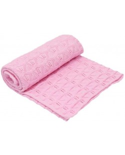 Бебешко плетено одеяло EKO - Розово, 90 х 80 cm