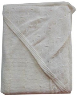 Бебешко одеяло с качулка EKO - Eкрю, 90 x 90 cm