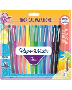 Флумастери Paper Mate Flair - Tropical Vacation, 12 цвята
