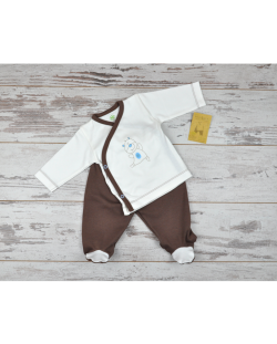 For Babies Сет Камизолка и ританки - Коте размер 3-6 месеца