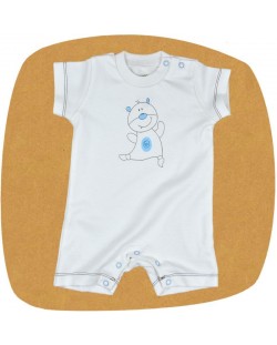 For Babies Бебешко гащеризонче с къс ръкав - Коте размер 6-12 месеца