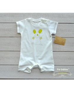 For Babies Бебешко гащеризонче с къс ръкав - Мишле размер 6-12 месеца-bs