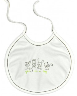 Бебешки лигавник с връзки For Babies - Give me a hug, зелен надпис