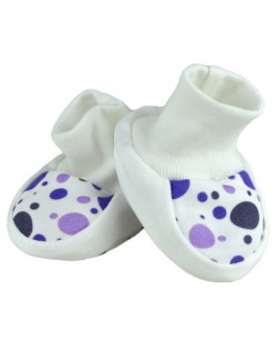 Бебешки обувки For Babies - Лилави точки, 0+ месеца