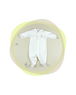 For Babies Бебешко гащеризонче с предно закопчаване - Розово зайче размер 1-3 месеца