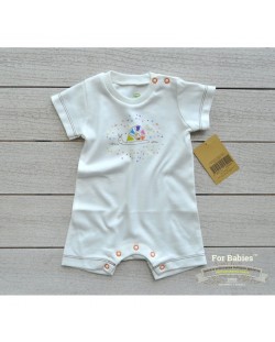 For Babies Бебешко гащеризонче с къс ръкав - Охлювче с точки Изберете размер 1-3 месеца