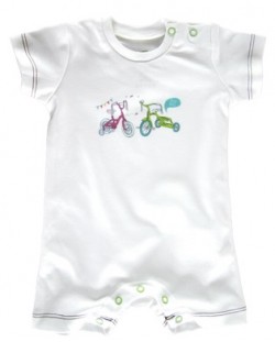 Бебешко гащеризонче с къс ръкав For Babies - Bikes, 1-3 месеца