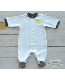 For Babies Бебешко гащеризонче с предно закопчаване - Мишле размер 1-3 месеца