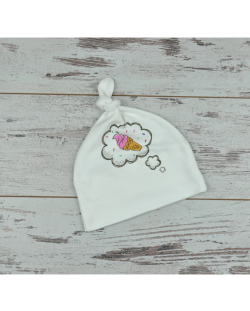 Бебешка шапка с възел For Babies - Сладоледче, 0-3 месеца
