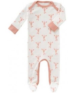 Бебешка цяла пижама с ританки Fresk - Lobster, розова, 0+ месеца