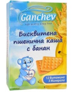Пшенична млечна каша Ganchev - Бисквити и банан, 200 g