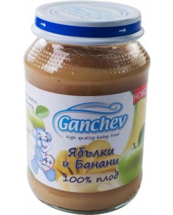 Плодово пюре Ganchev - Ябълки и банани, 190 g