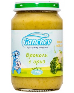 Зеленчуково пюре Ganchev - Броколи с ориз, 190 g