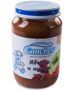 Плодово пюре Ganchev - Ябълки и шипки, 190 g
