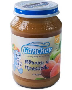Плодово пюре Ganchev - Ябълки и праскови, 190 g