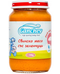 Пюре Ganchev - Свинско със зеленчуци, 190 g