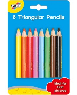 Триъгълни цветни моливи Galt - 8 броя