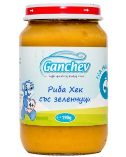 Пюре Ganchev - Риба Хек със зеленчуци, 190 g