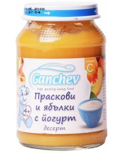 Десерт Ganchev - Праскови и ябълки с йогурт, 190 g