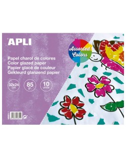 Блокче APLI - Гланцово, 10 листа, различни цветове
