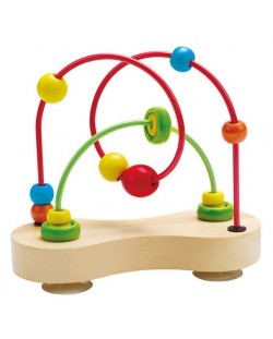 Детска игра Hape - Броеница с дървена основа, малка